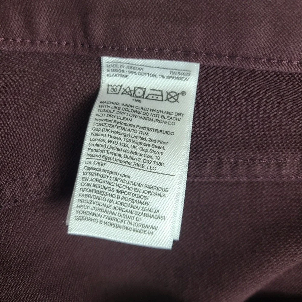 Banana Republic Traveler Pants Mens 34x34 Burgundy Red Slim‎ Performance Chino *